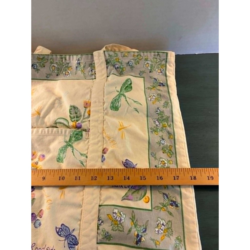April Cornell Tote Bag Womens OS Cream Floral Dragonfly Roadside Milkweed Canvas - Picture 11 of 11
